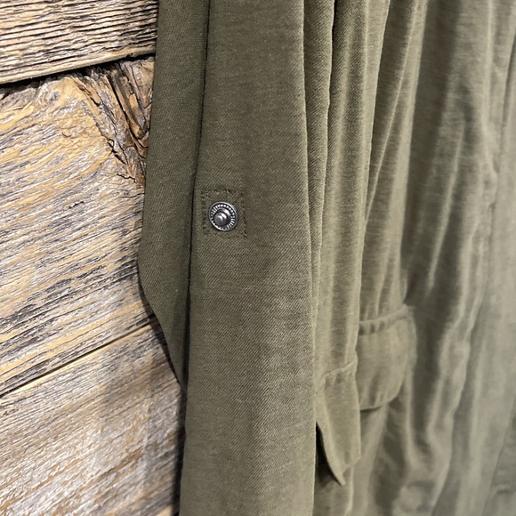 Nine West Women's Green Utility Jacket Coat Size Small Long Sleeve Pockets Zip - Picture 7 of 10